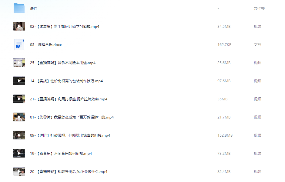 百万剪辑狮：人人都能听懂的剪辑课【16.2GB】