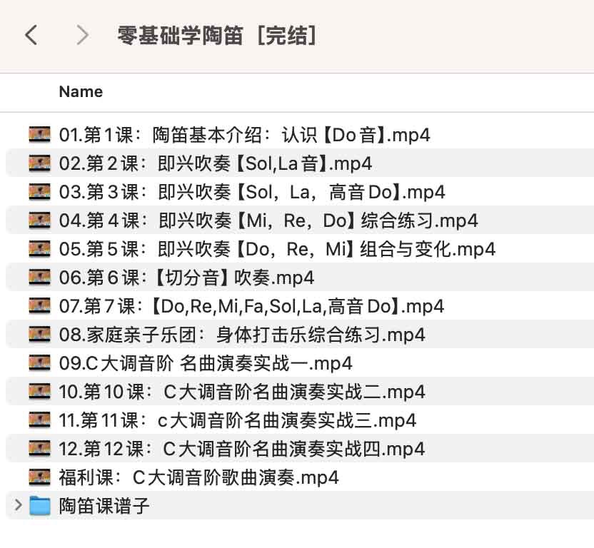 陶笛教学入门零基础(完结课)7.91Gb