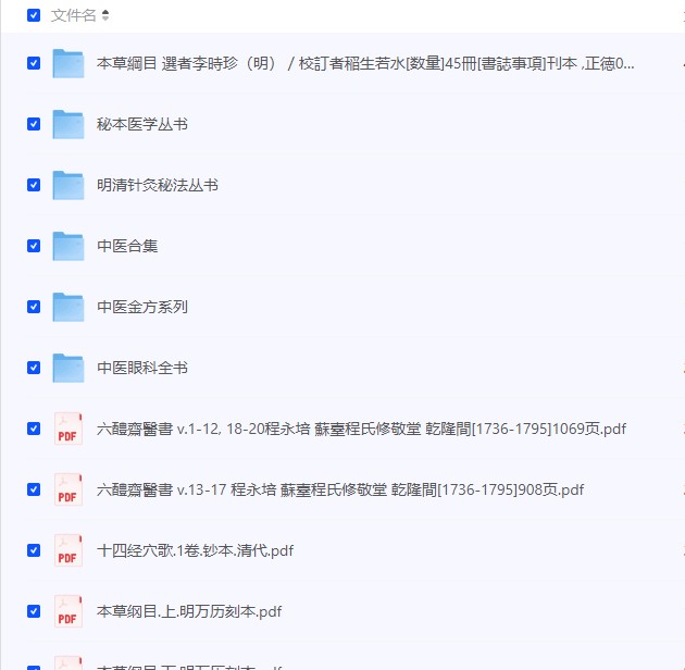 【全套中医书籍整理（上千本）】PDF  [20.78GB]