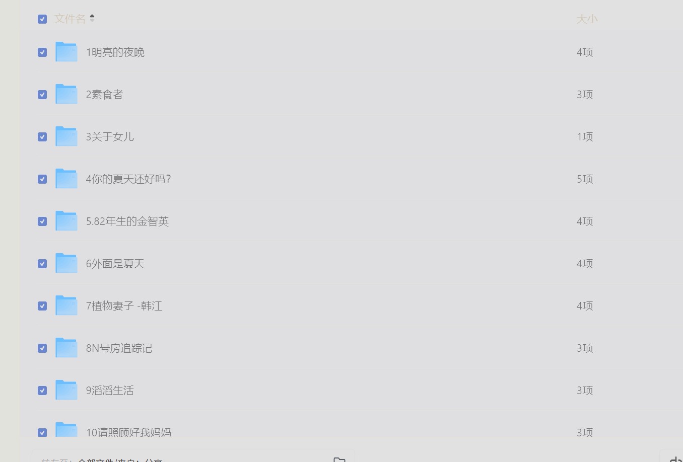 韩国女性文学书单，10部韩国女性文学绝对带给我们超越国境的感动与力量！3.6G
