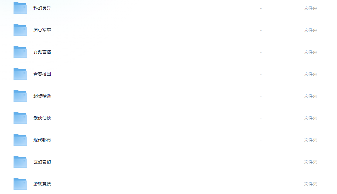 《网络小说》超级大合集·已按类别分类 电子书格式epub mobi【小说10万本】【11.9GB】