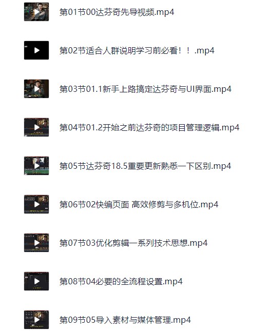 从剪辑到调色0基础新手影视制作,自媒体后期核心训练课【2.8G】