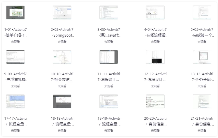 【工作流大合集】Camunda+Flowable(基础篇+高级篇)+Activiti7 【7GB】