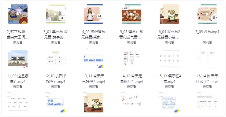 韩语学习精讲:0—TOPIK1 【6.7GB】
