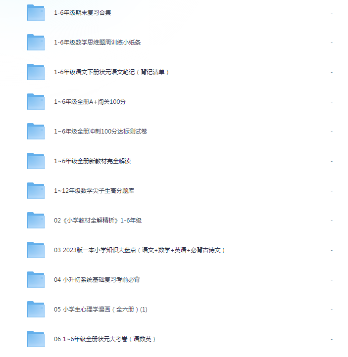 《2025小学教辅汇总合集》 涵盖了网上绝大多部分口碑小学教辅资源 [pdf] [125G]