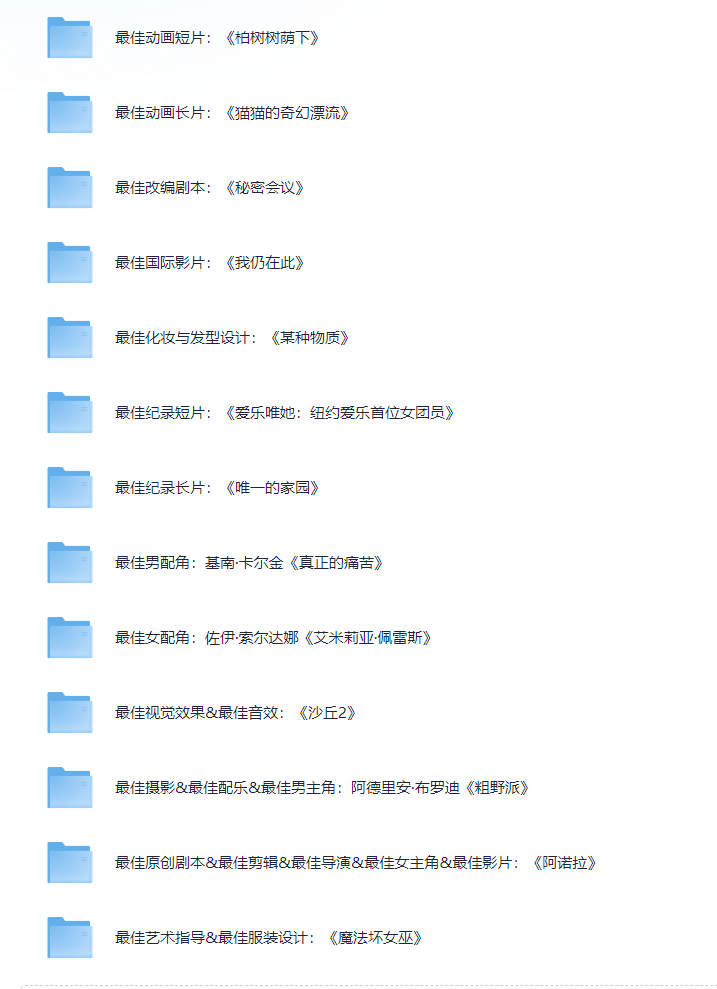 《2025年第97届奥斯卡电影》13部合集 1080P超清 外语配音 内嵌中字 占【80.4GB】