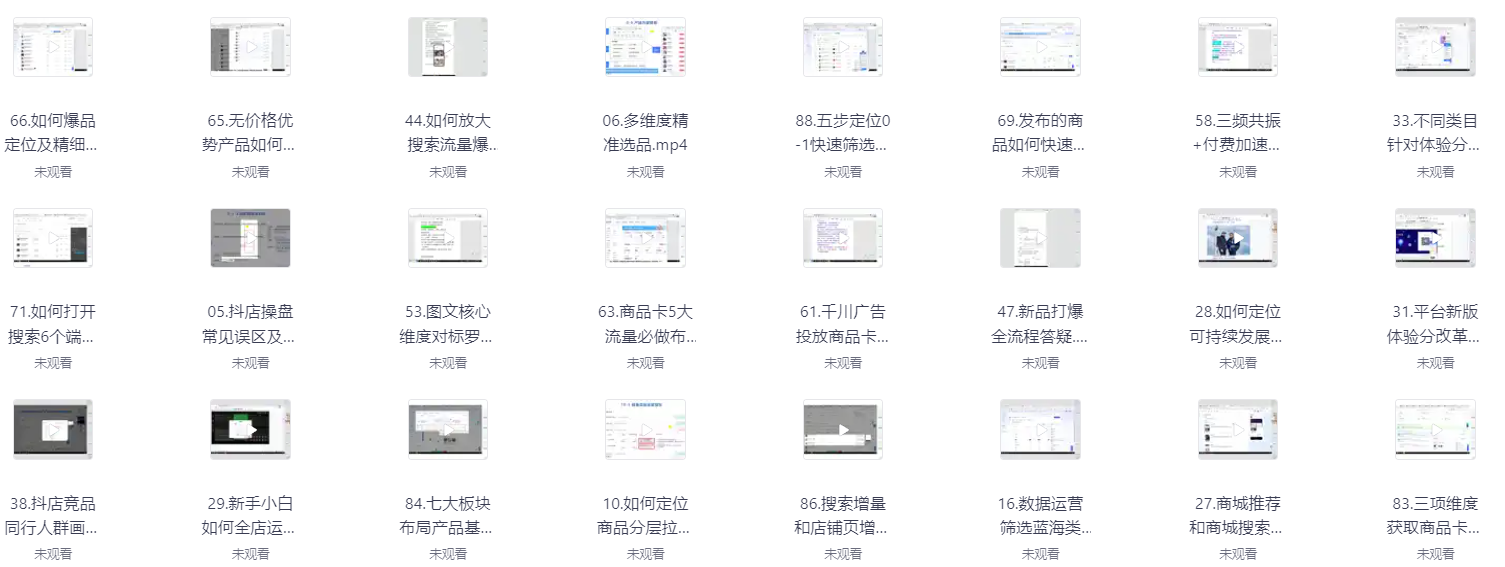 抖音商城运营入局抖店必学课  【4.9GB】