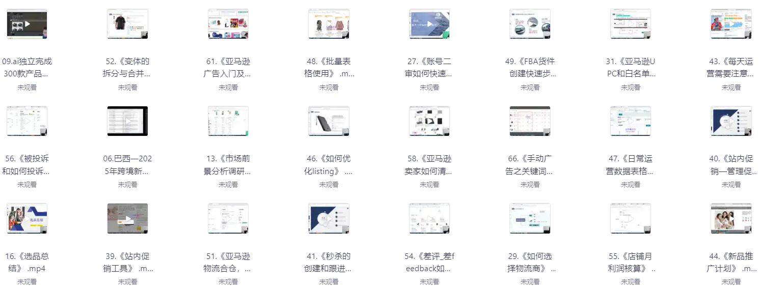 亚马逊运营实战从入门到精通  【7.9GB】