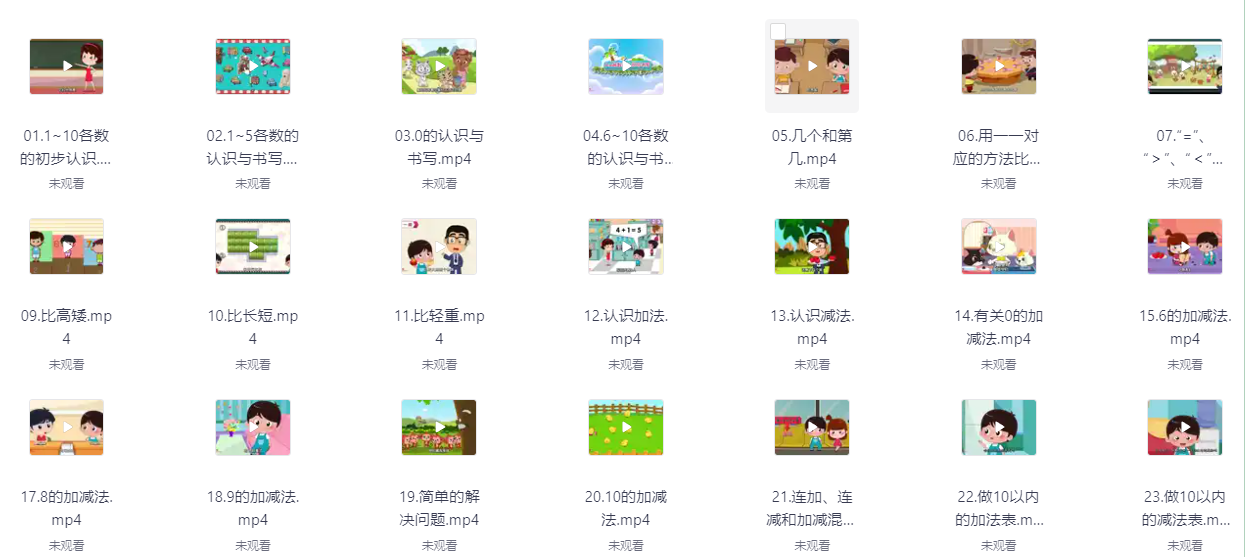看动画学小学数学1-6年级 含小学奥数&知识点概念口诀&尖子生高分题库（31.9GB）