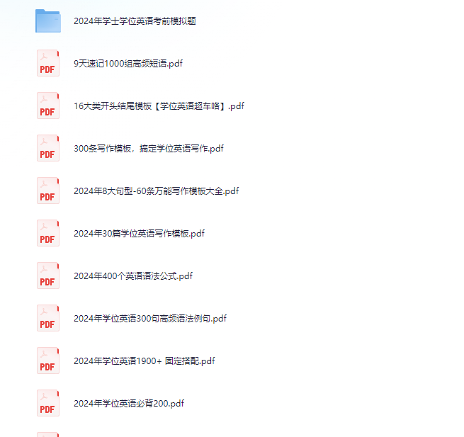 2024学位英语备考资料【24.9MB】
