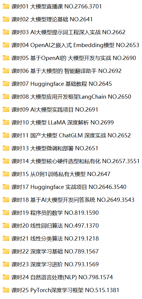 马士兵-AI大模型全链路实战(无密)【MP4】【28G】