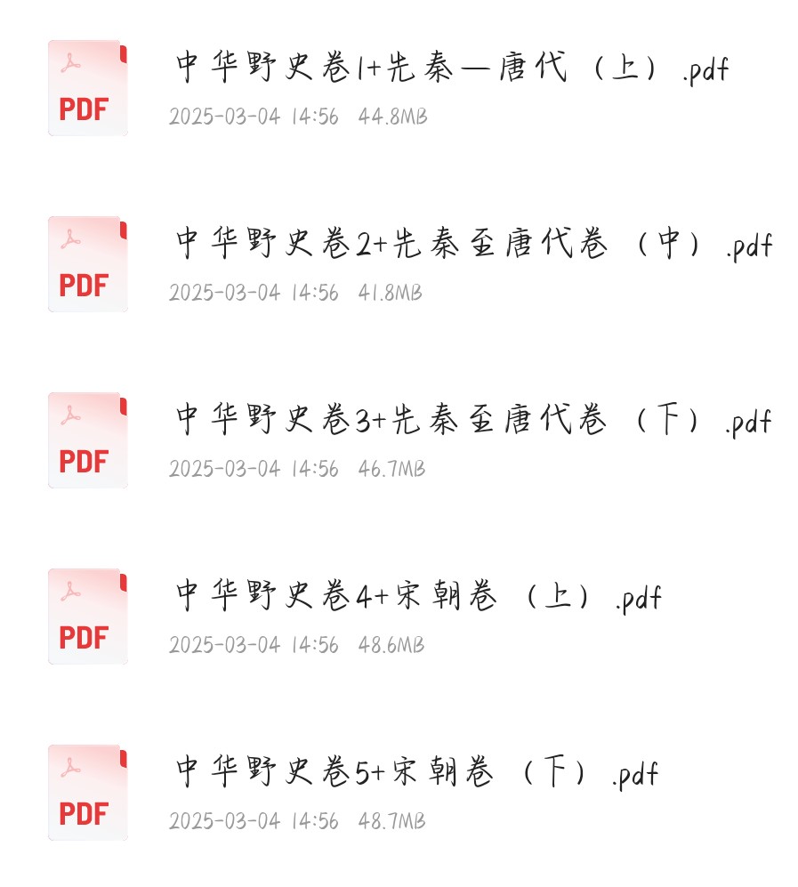 （中华野史集成12本）  PDF 545MB