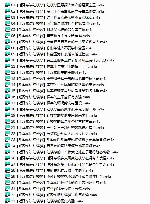 《毛泽东与四大名著》有声类 全227集 毛泽东精讲四大名著  [m4a]  [772.2MB]