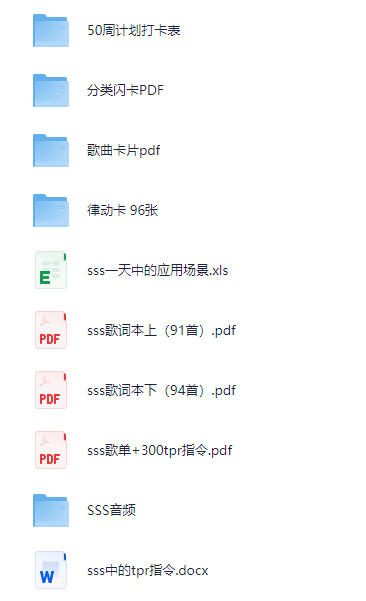【幼儿家长必备】sss英语启蒙儿歌系列合集（音频mp3+歌词本pdf+律动卡jpg等）【1.1G】