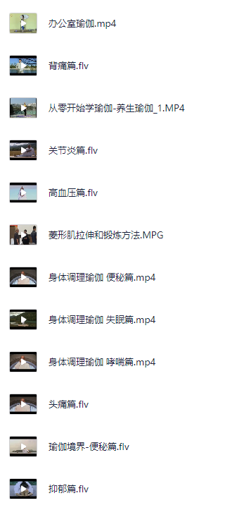 【教程课程】身体调理瑜伽课程(共12课) mp4/flv【4G】