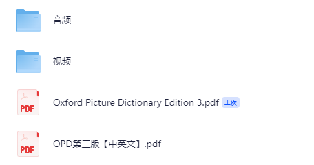 英语学习工具书《Oxford Picture Dictionary》（OPD第三版）2008  [含视频课+原版电子书+超清中英对照pdf+音频]【4.2G】