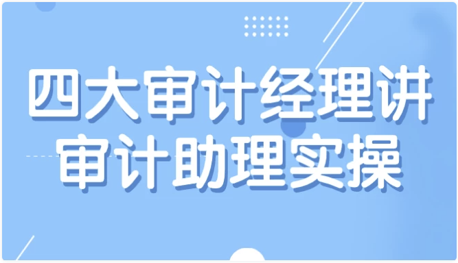 四大审计经理讲审计助理实操 【1007MB】
