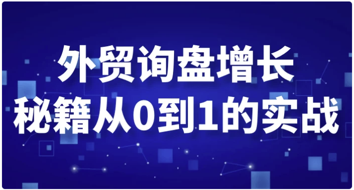 外贸询盘增长秘籍从0到1的实战 【1.6GB】