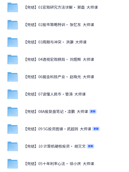 华尔街见闻投资大学（大师课升级）【16.8GB】