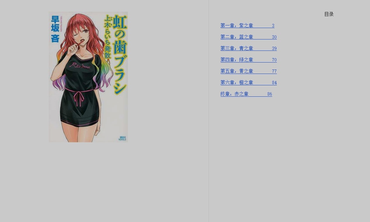 《彩虹牙刷：青于蓝》早坂吝mobi 少儿不宜！H推理代表作！援交女侦探口x破案 336KB