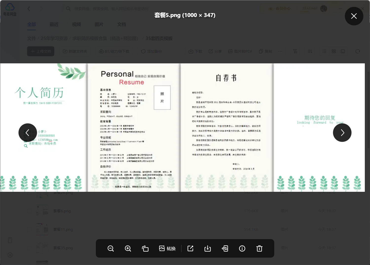 求职简历模板合集（精选+预览图）（170.1MB）