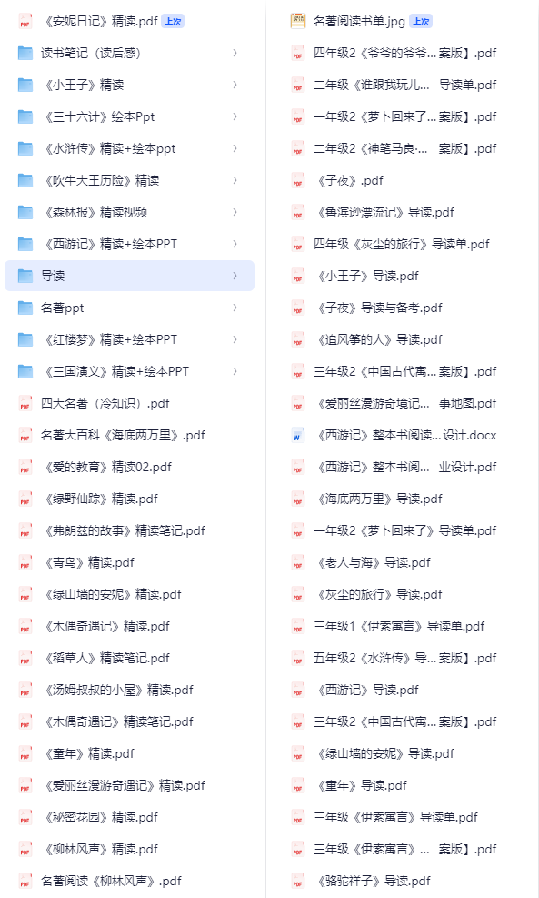 【家长必备】小红书近期爆火的《100部名著精读笔记》【5.5GB】