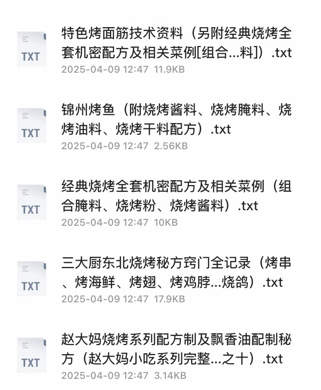烧烤秘制经典配方大全 涵盖了各种经典烧烤配方和技巧【4.0GB】
