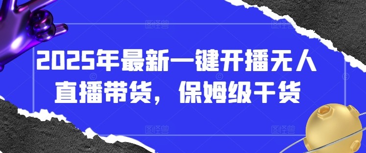 2025年最新一键开播无人直播带货，保姆级干货【146MB/MP4】
