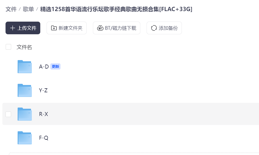1258首华语流行乐坛歌手经典歌曲无损合集 [FLAC+33G]