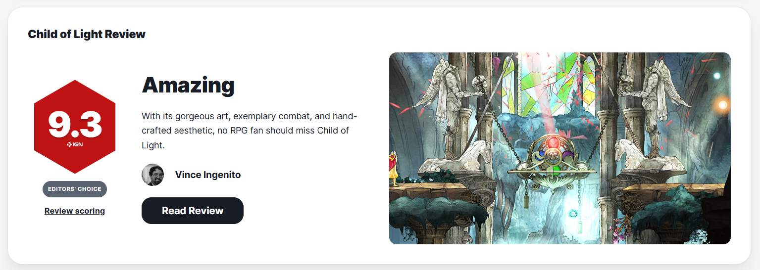 【9.3高分游戏】Child of Light（光之子）画面唯美 | 回合制 | 动作冒险（2.5GB）