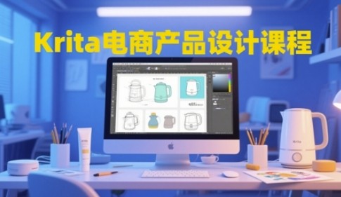 Krita电商产品设计课程,掌握从工具使用到创意落地的全链路设计能力【903MB/MP4】