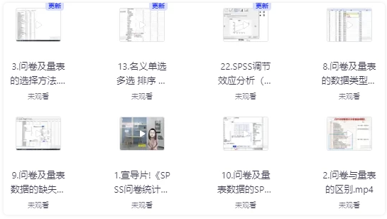 SPSS问卷数据统计分析基础课程 【5.4GB】
