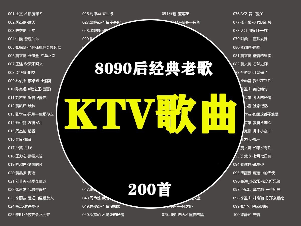 【KTV必点80 90后200首合集】每一首都唱过 无损音质 [WAV/14.2G]