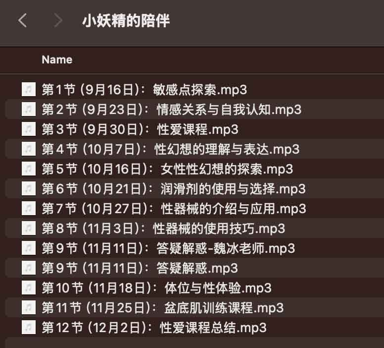 【小妖精的陪伴】一套专为女性设计音频课程(532.8MB)