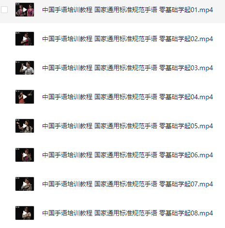 中国手语培训视频教程【3.3GB】