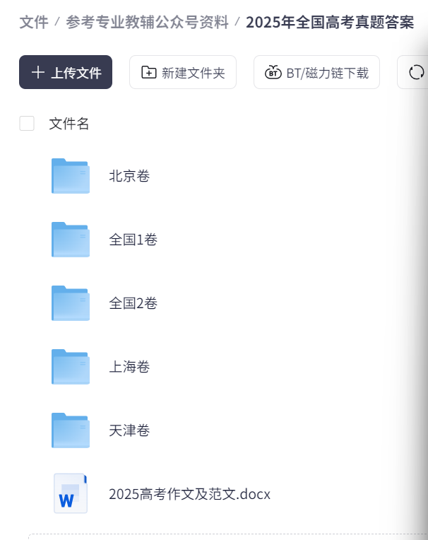 「2025年全国高考真题答案」58.4MB