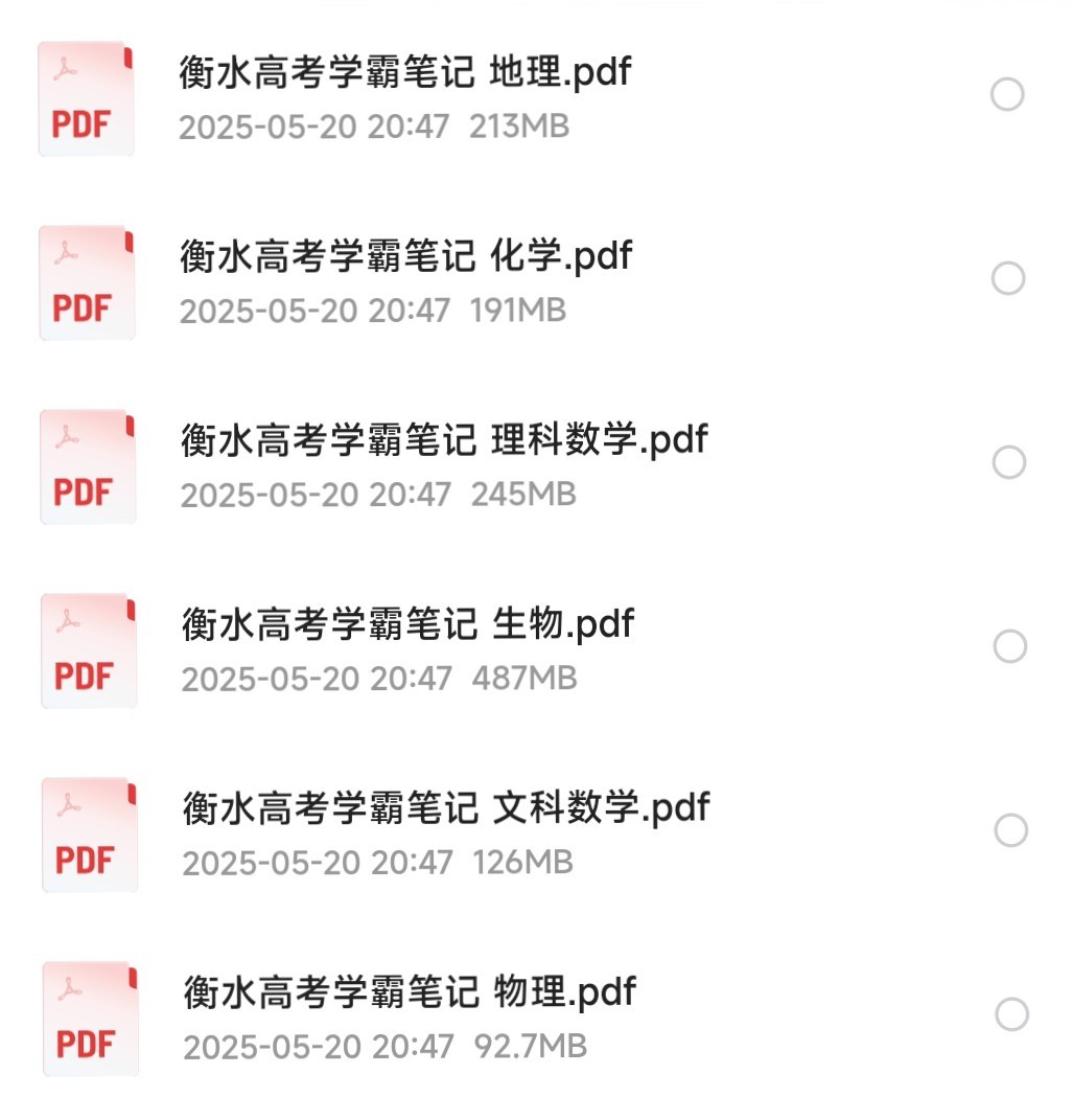 衡水高考状元学霸笔记 PDF 【2.41GB】