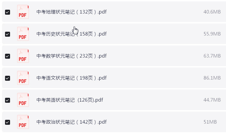 清华大学状元笔记 初中 高中 文科 理科 PDF【3GB】