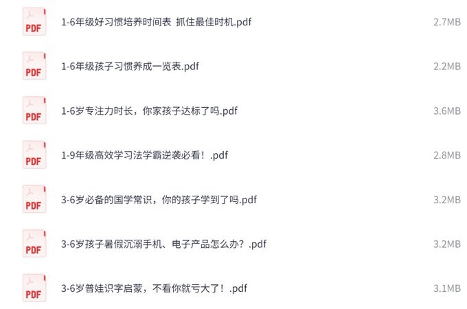幼儿、小学学习方法大全集 185份高清资料整理【513MB】