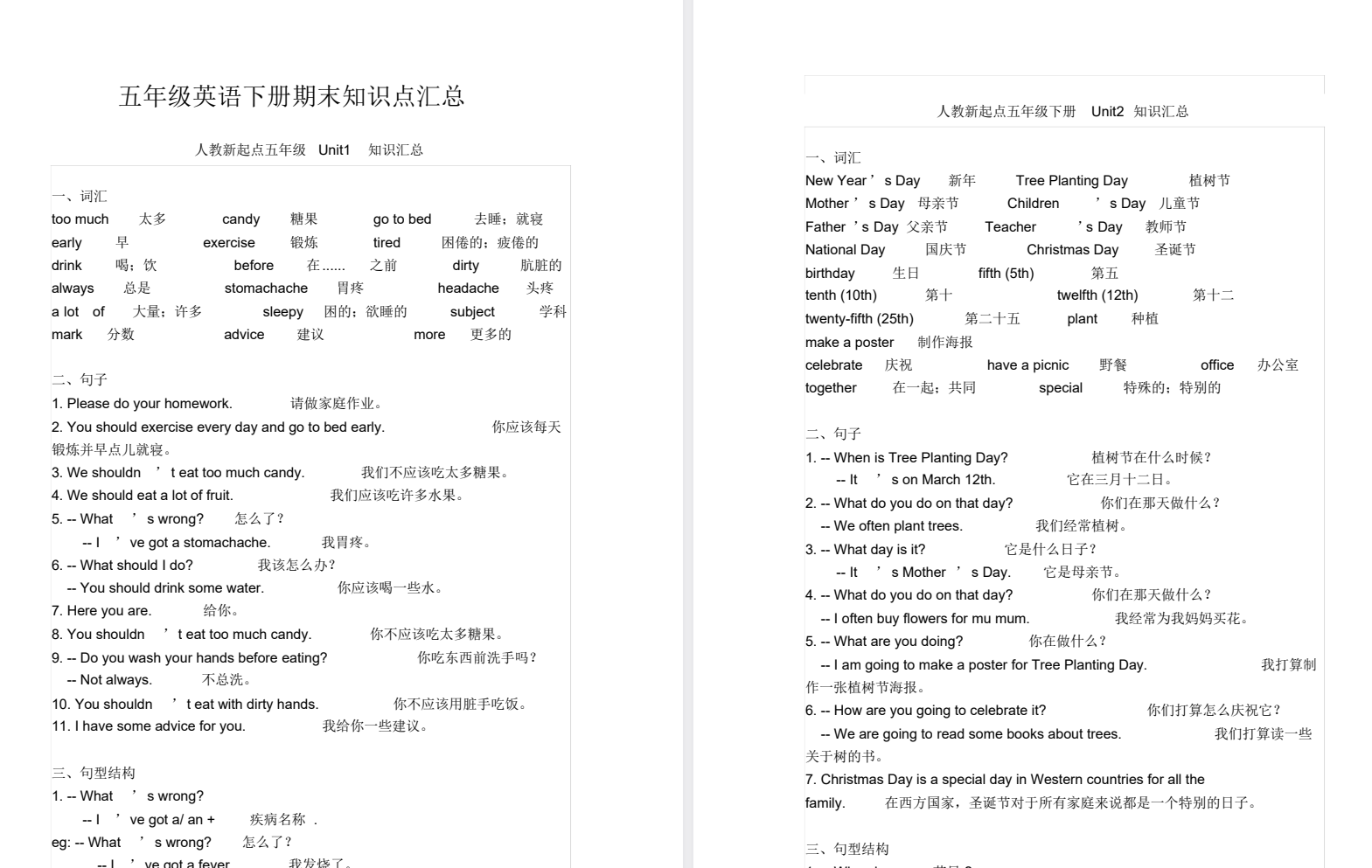 五年级语文数学英语下册《期末，预习，冲刺，专项，全版本，全科目》 [PDF/wodc]【1.2G】
