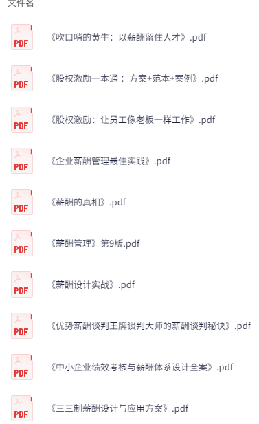 人力资源之薪酬管理合集 PDF格式 32本 1.8G