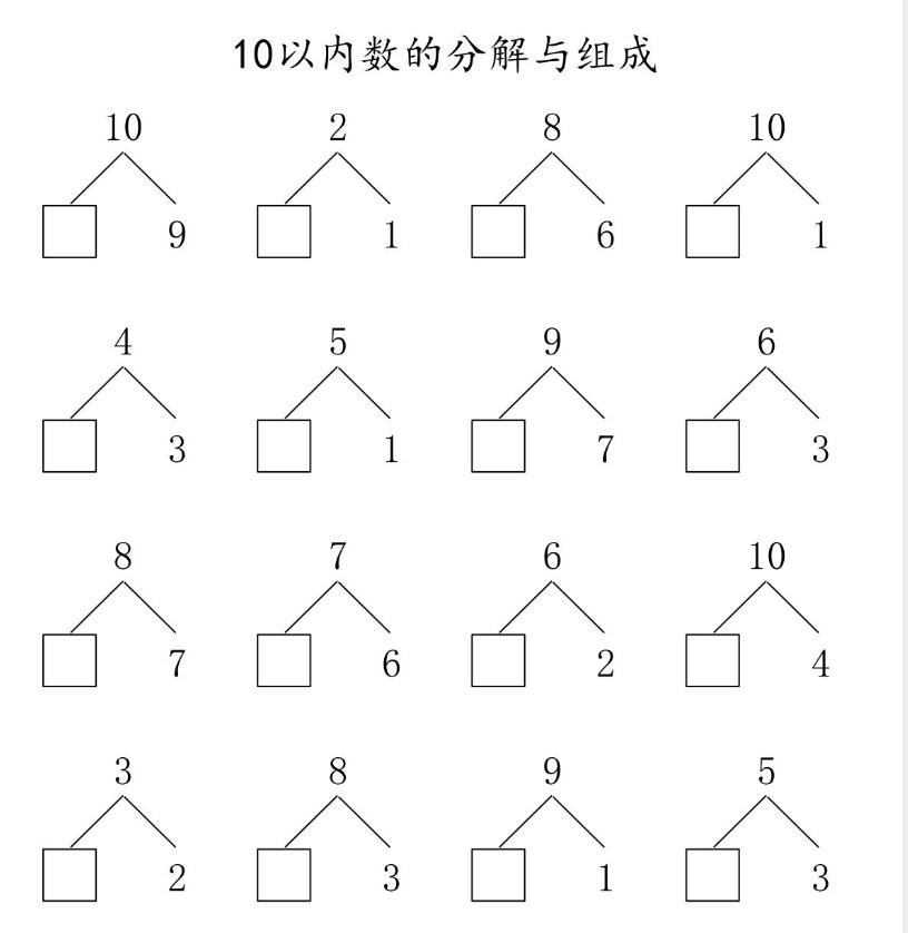 （幼小衔接口算练习）10以内的组合分解80页（2.8M）