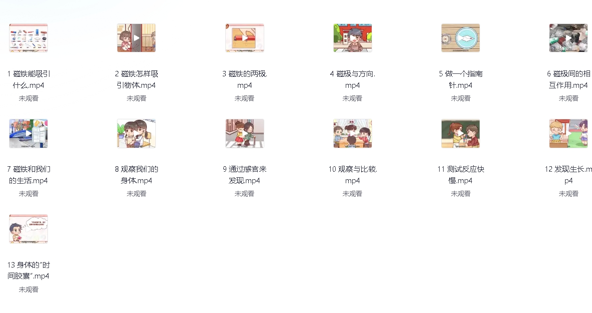 分之道《小学科学同步网课动画片 (1-6年级) 》【 11.5GB】